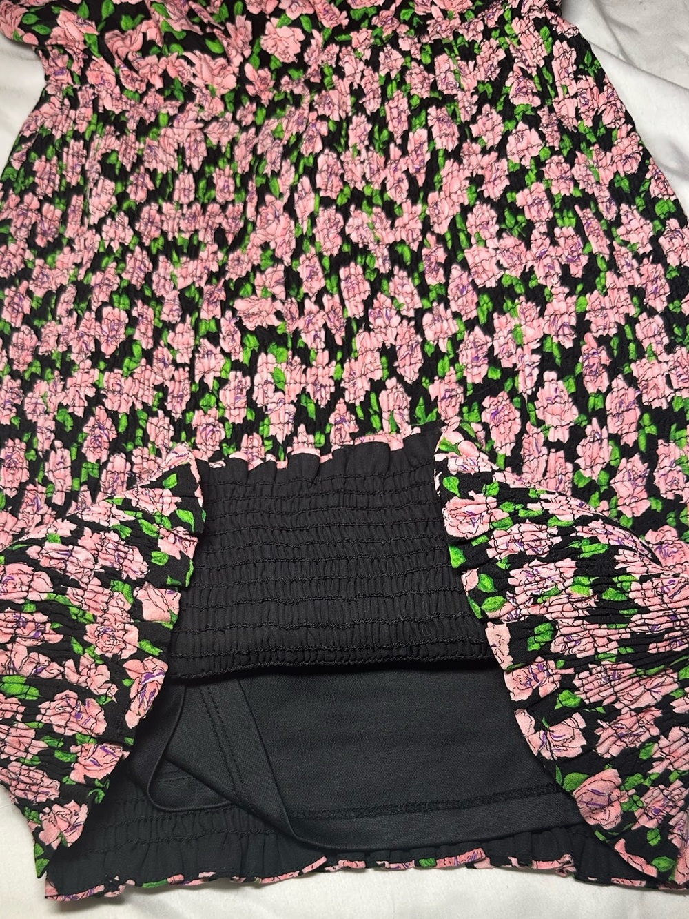 NWT ZARA pink rose floral print minidress in size Small - Picture 5 of 16